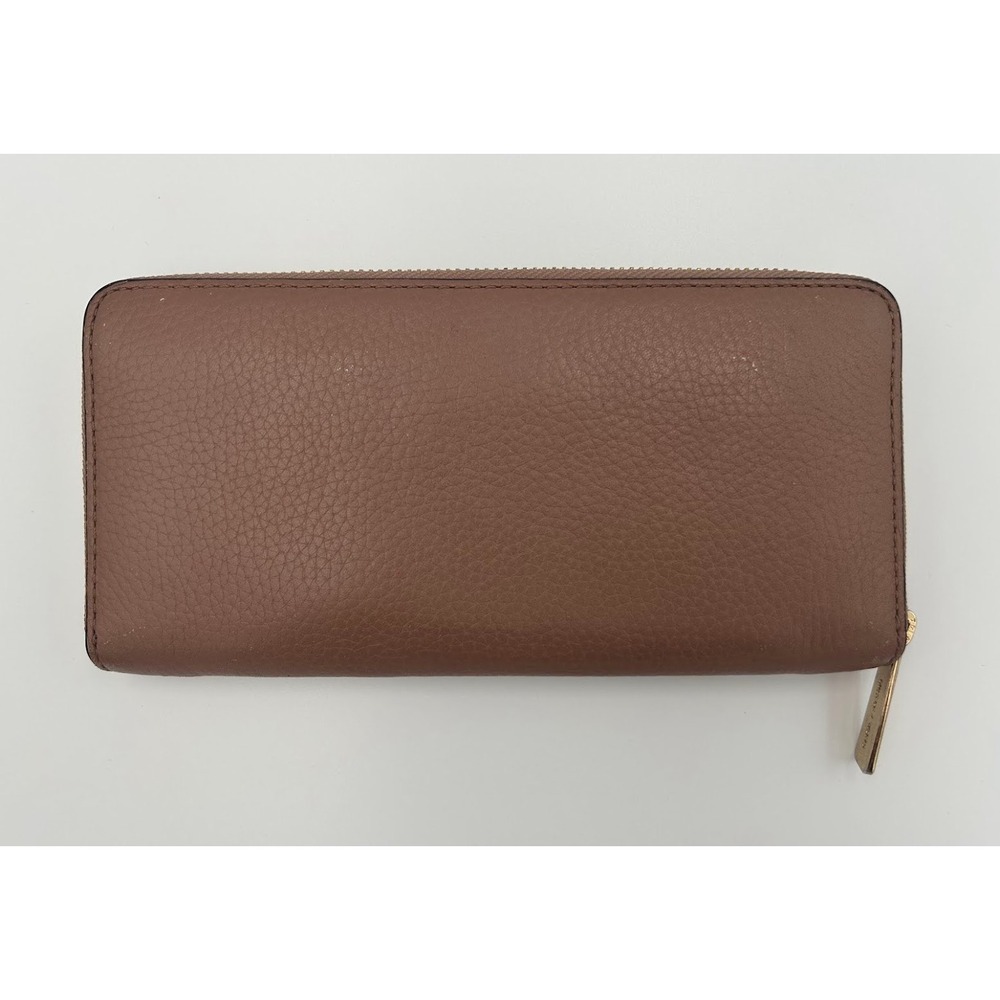 Michael Kors Jet Set Travel Zip Around Continental Pebbled Leather Wallet Tan‎ - Picture 8 of 10